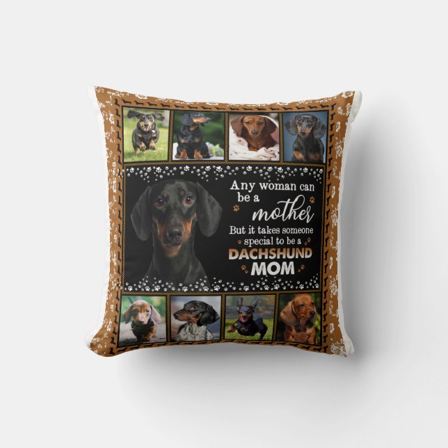Any Woman Can Be A Dachshund Mum Dog Love Blanket Cushion (Front)