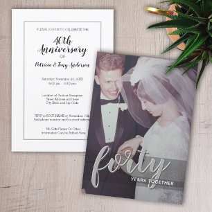 ANY YEAR - 40th Wedding Anniversary & Photo Invitation