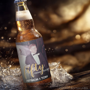 ANY YEAR - 50th Wedding Anniversary & Photo Beer Bottle Label