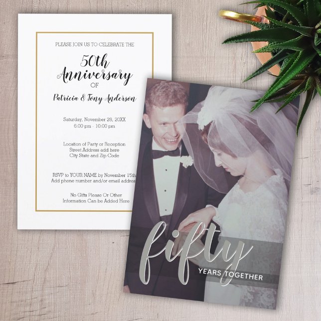 ANY YEAR - 50th Wedding Anniversary & Photo Invitation (Creator Uploaded)