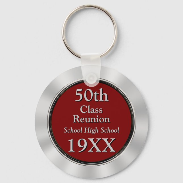 Any Year, Any Colour Class Reunion Gift Ideas Key Ring (Front)
