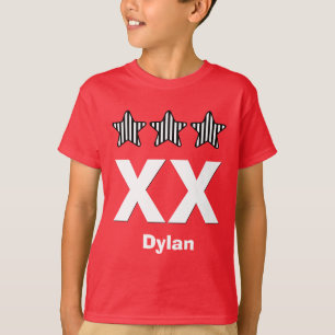 Any Year Birthday Boy Three Stars Big Number T-Shirt
