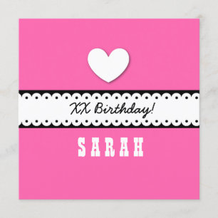 ANY YEAR Birthday Heart Scalloped Ribbon A11A1Z Card