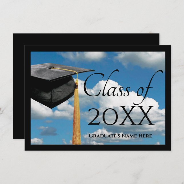 Any Year~  Blue Sky Graduation Announcement (Front/Back)
