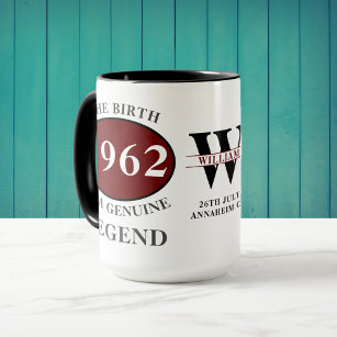 Any Year Born In Monogram Add Your Name Birthday Coffee Mug