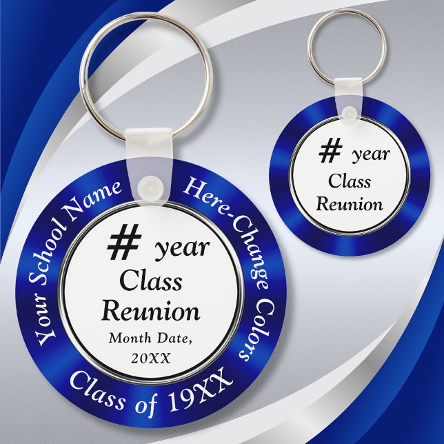 ANY YEAR, COLORS Personalized Class Reunion Gifts Key Ring (10 year class reunion ideas. 10 year reunion, for high school reunion or ANY YEAR. )