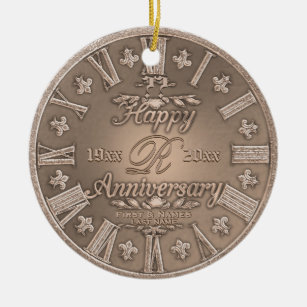 Any Year Copper Look Anniversary Ornament
