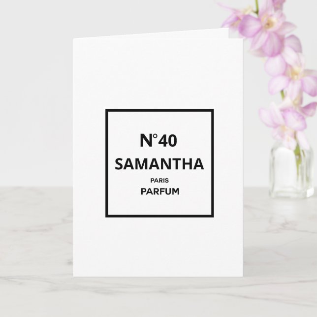 ANY YEAR Designer Perfume Bottle Birthday Card (Orchid)