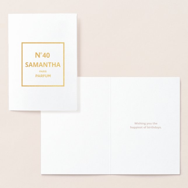 ANY YEAR Designer Perfume Bottle Birthday Foil Card (Display)