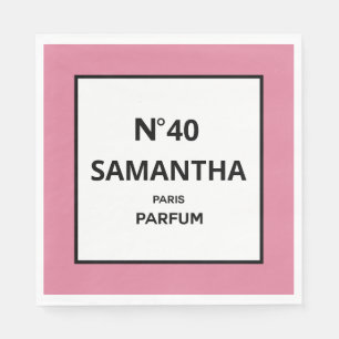 ANY YEAR Designer Perfume Bottle Birthday Napkin