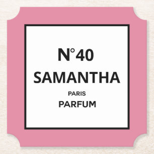 ANY YEAR Designer Perfume Bottle Birthday Paper Coaster