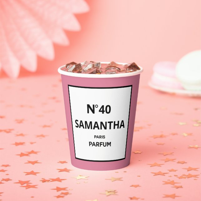 ANY YEAR Designer Perfume Bottle Birthday Paper Cups (Insitu)