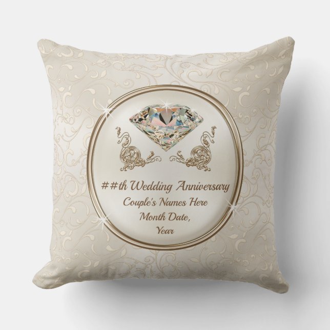 Any Year Diamond Wedding Anniversary Gift Ideas Cushion (Front)