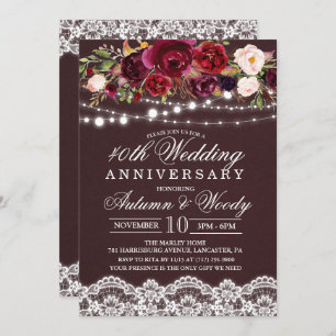 ANY YEAR - Floral Wedding Anniversary Invitation