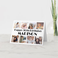 ANY Year Happy Birthday 8 Photo Collage Minimalist