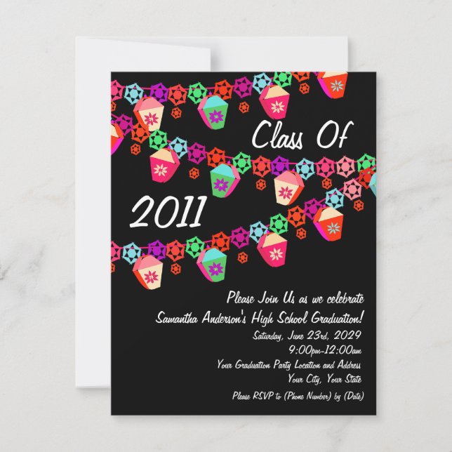 Any Year~ Lanterns Graduation Party Invitation (Front)
