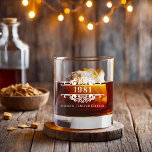 Any Year | Milestone Monogram Birthday Whiskey Glass<br><div class="desc">Featuring classy "vintage aged since" birth year and your choice of personalisation. Personalise with any year of birth. Perfect for 18th, 21st, 30th, 40th or other milestone birthdays. Personalise it for any special family member, friend, co-worker, teacher etc., to create a unique gift for birthdays, anniversaries, weddings, Christmas, Valentines or...</div>