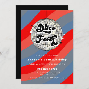 Any Year Retro Disco Ball Birthday Invitation