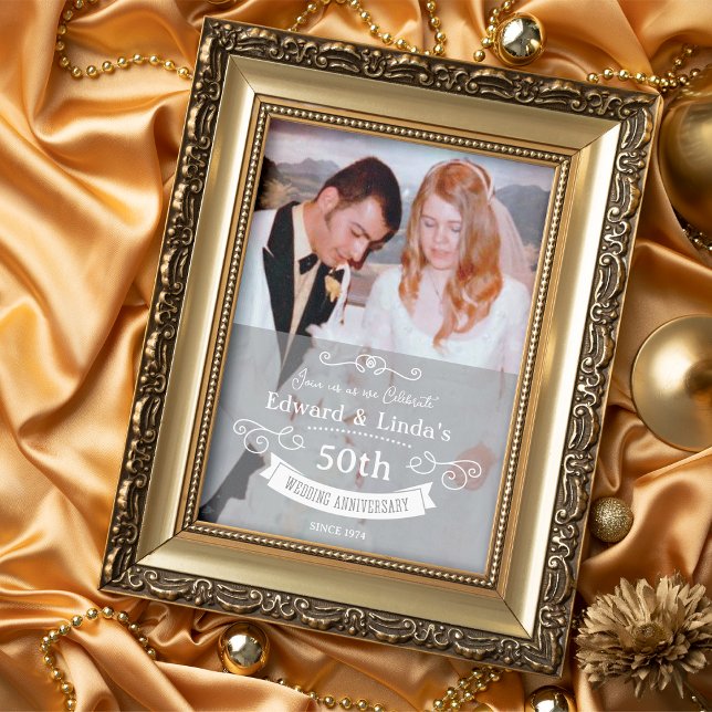 ANY YEAR - Retro Wedding Anniversary Invitation (Creator Uploaded)
