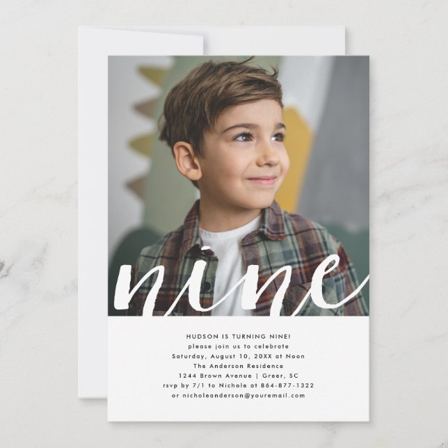 Any Year | Simple Photo Birthday Party  Invitation (Front)