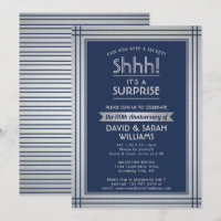 ANY YEAR Surprise Anniversary Navy Blue and Silver