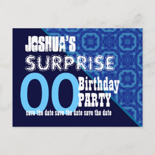 Any Year Surprise Birthday Save the Date W004Z Announcement Postcard
