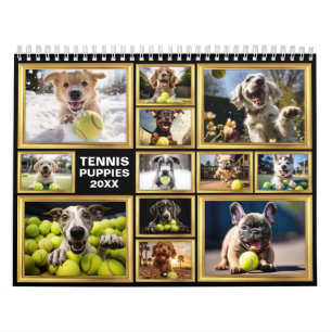 Any year 🎾 Tennis and 🐕Puppies  Calendar