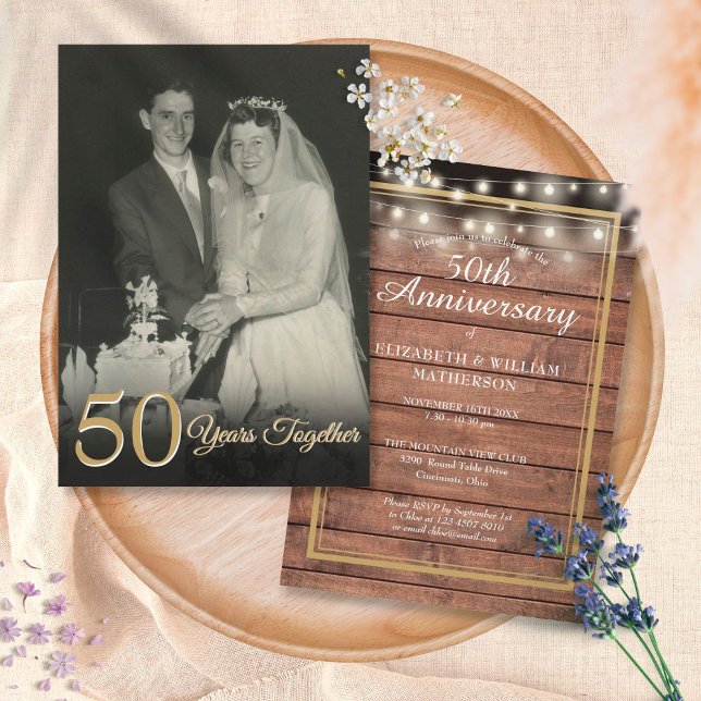 Any Year Together Rustic Wedding Anniversary Photo Invitation (Creator Uploaded)