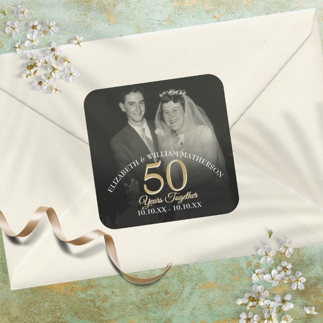 Any Year Together Wedding Anniversary Photo Square Sticker (Creator Uploaded)
