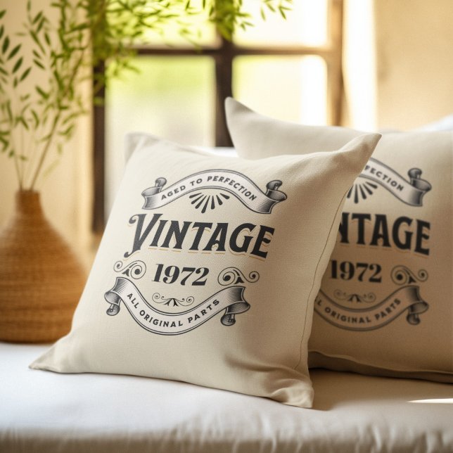 Any Year Vintage Birthday Cushion (Creator Uploaded)