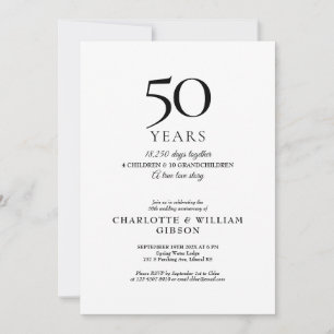 Any Year Wedding Anniversary Memories Gold Invitation