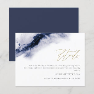 ANYA Bohemian Navy Blue Watercolor Details Card