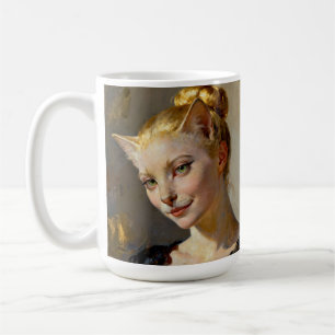 “Anya, Meticulously Content” – A Feminine Feline Coffee Mug