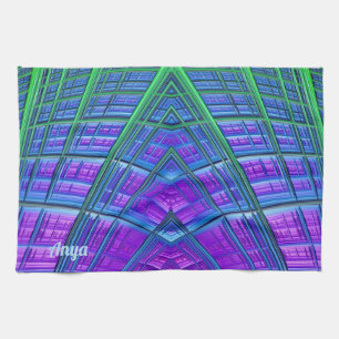 ANYA ~ Purple Green Blue ~ ORIGINAL ~ Tea Towel