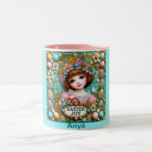 ANYA ~ VINTAGE GIRL~ Very Sweet Two-Tone Coffee Mug