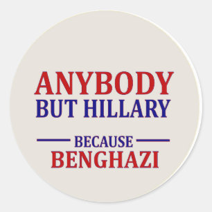 Anybody But Hillary Classic Round Sticker