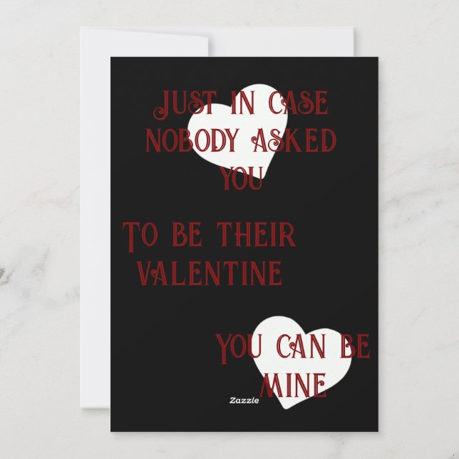 Anybody's Valentine Holiday Card (Back)