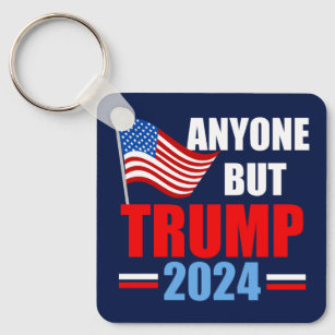 Anyone But Trump 2024 Funny Political Blue Key Ring