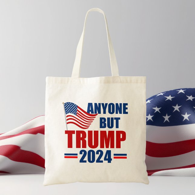 Anyone But Trump 2024 Funny Political Tote Bag (Creator Uploaded)