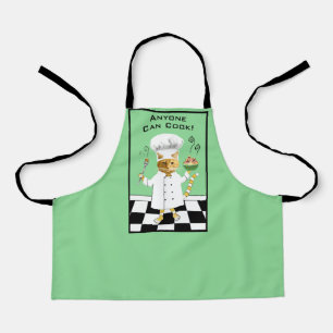 Anyone Can Cook! Green Kitty Apron (Small)