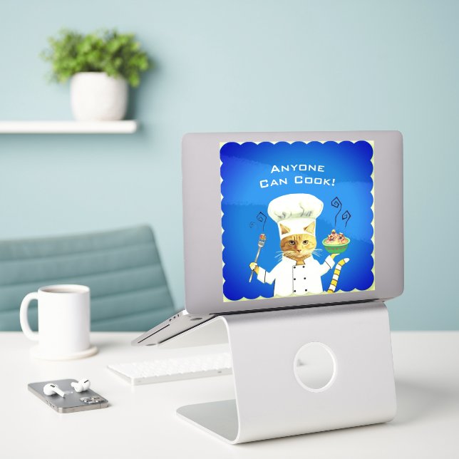 Anyone Can Cook Large Vinyl Sticker (Laptop On Desk)