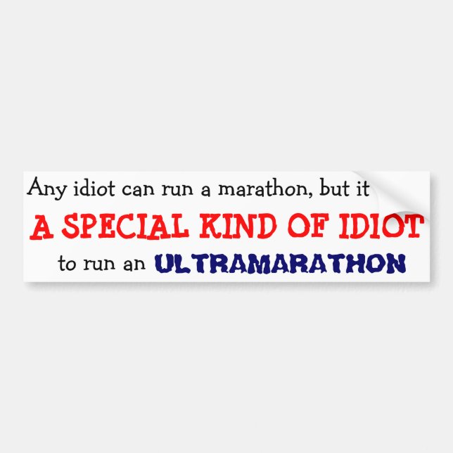 anyone can run a marathon bumper sticker (Front)