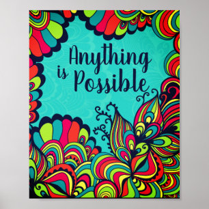 Anything is Possible Colourful Inspirational Quote Poster