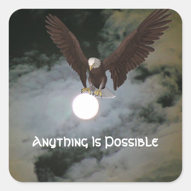 Anything Is Possible Eagle Inspirational Sticker (Front)