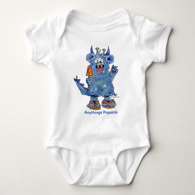 Anythings Popsicle Funny Monster Baby T Shirt (Front)