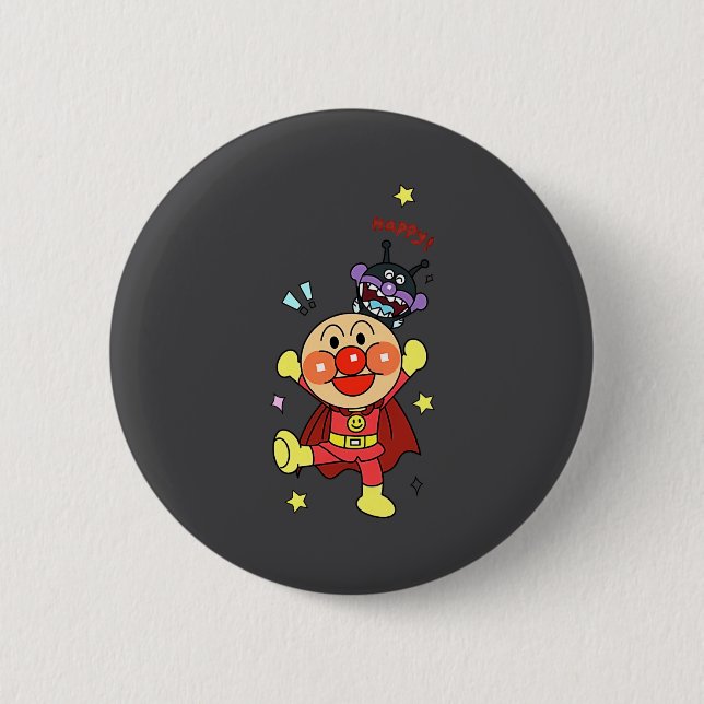 Anyway Anpanman New  6 Cm Round Badge (Front)