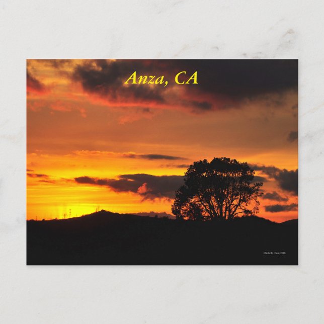 Anza, CA Sunset Postcard (Front)