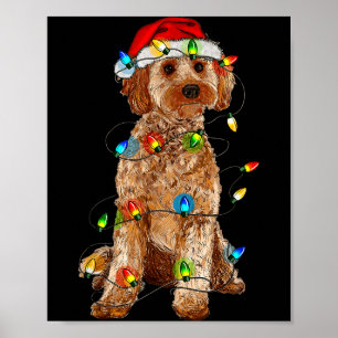 Ao Christmas Tree Light Pajama Dog Lover Xmas Funn Poster