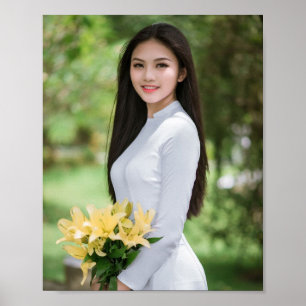 Ao Dai Traditional Vietnam Poster