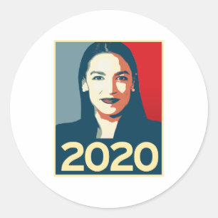 AOC 2020 Propaganda Classic Round Sticker